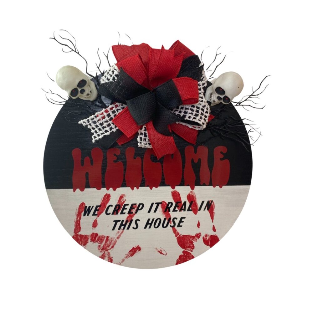 HANDMADE DOOR HANGER| HALLOWEEN DOOR DECOR, FALL FRONT DOOR DECOR